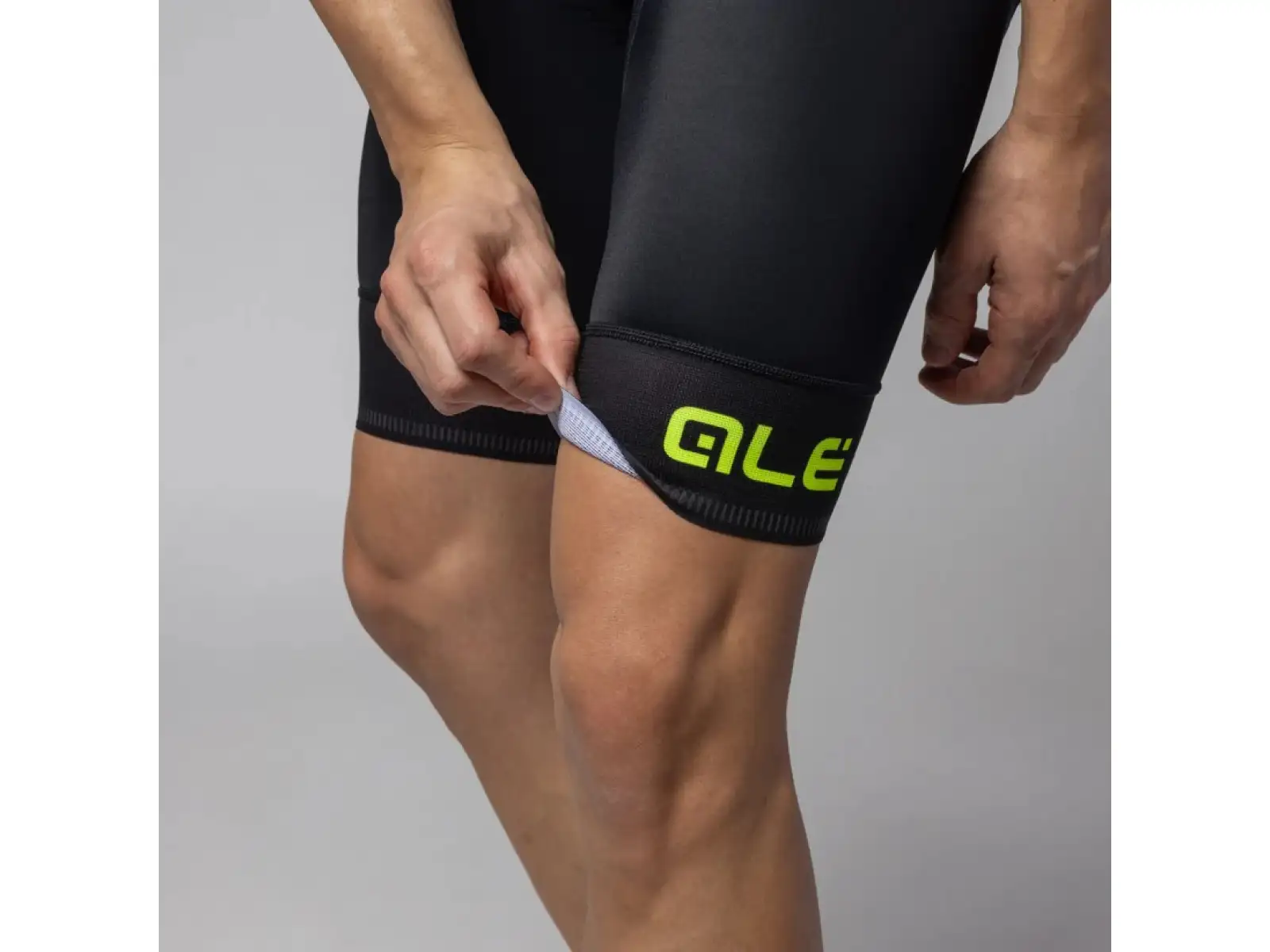 Alé Pragma Corsa 2.0 men's shorts with chamois and braces Black/Fluo Yellow