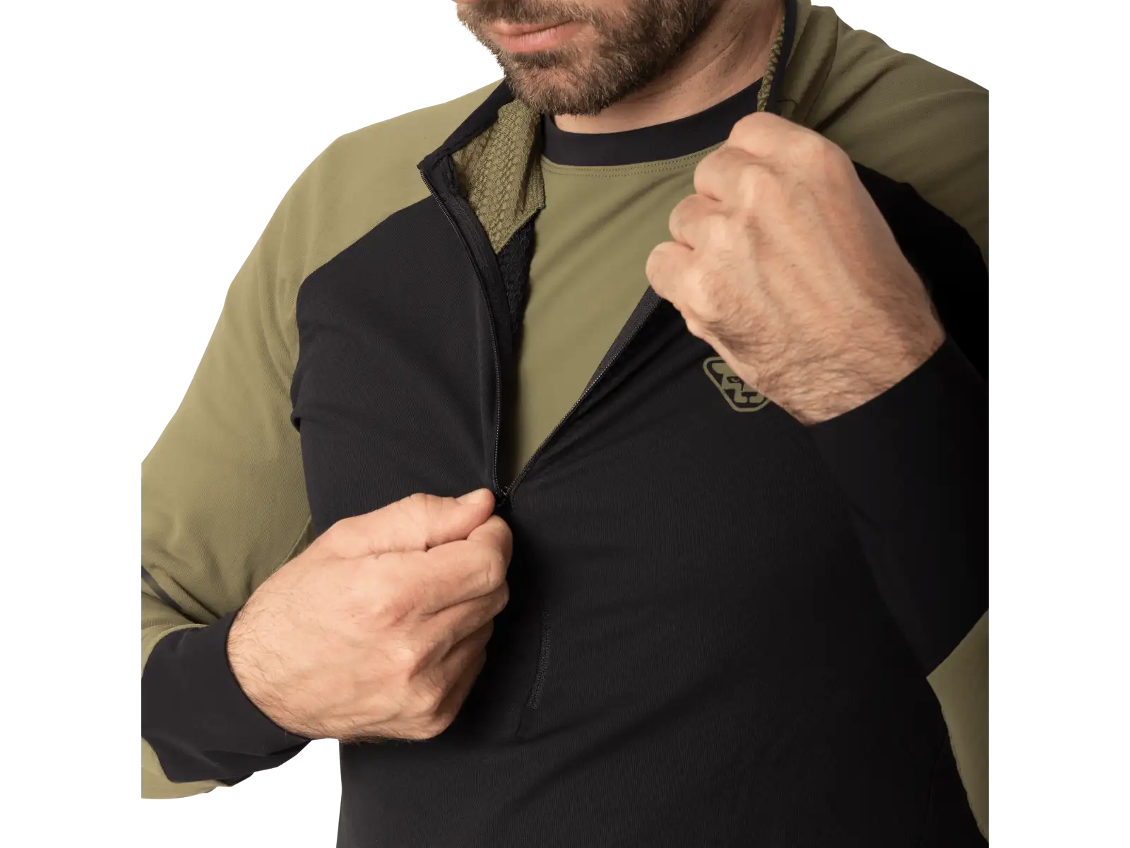 Dynafit Alpine Zip men's running shirt long sleeve Military green/0910