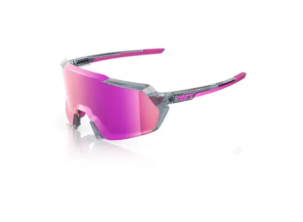 100% Korbin Polished Translucent Grey/Purple Multilayer Mirror Sunglasses
