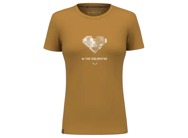 Salewa Pure Heart Dry Short Sleeve T-Shirt Women Golden Brown