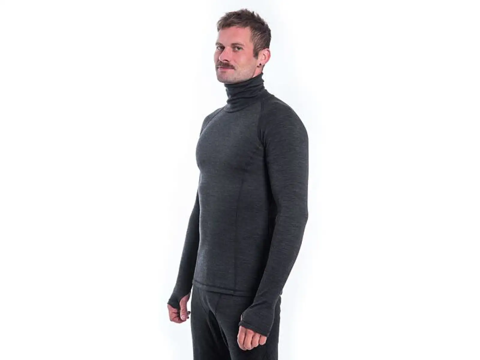 Sensor Merino Bold Neck men's long sleeve t-shirt Anthracite Gray