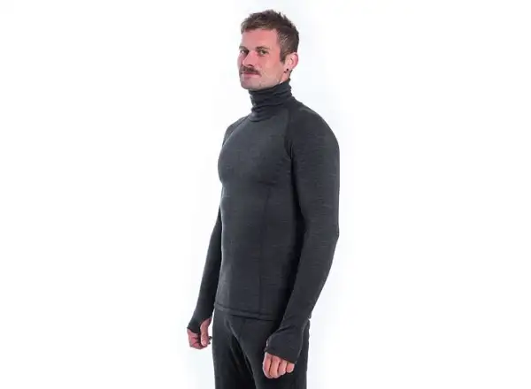 Sensor Merino Bold Neck men's long sleeve t-shirt Anthracite Gray