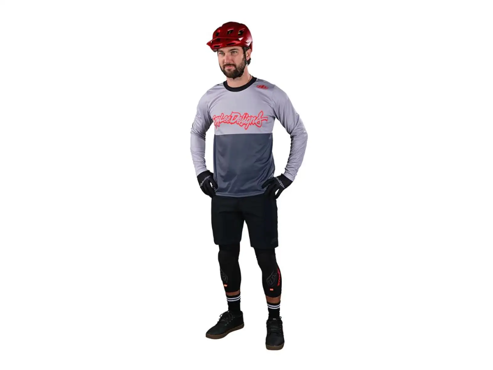 Troy Lee Designs Flowline Scripter men's jersey long sleeve charcoal
