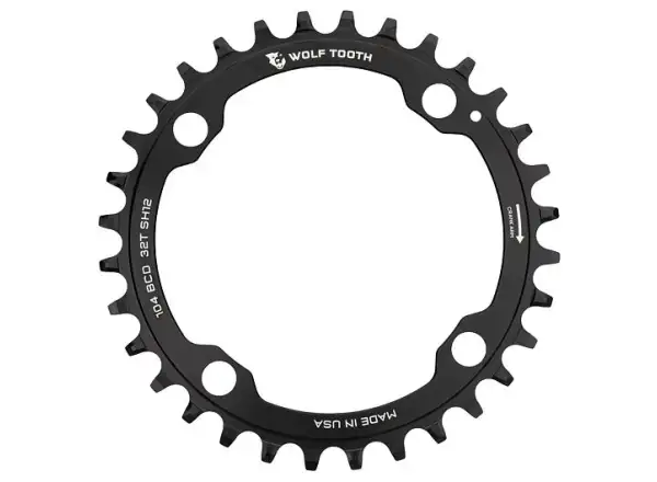 Wolf Tooth BCD104 chainring wide/narrow teeth designed for Shimano 12sp.