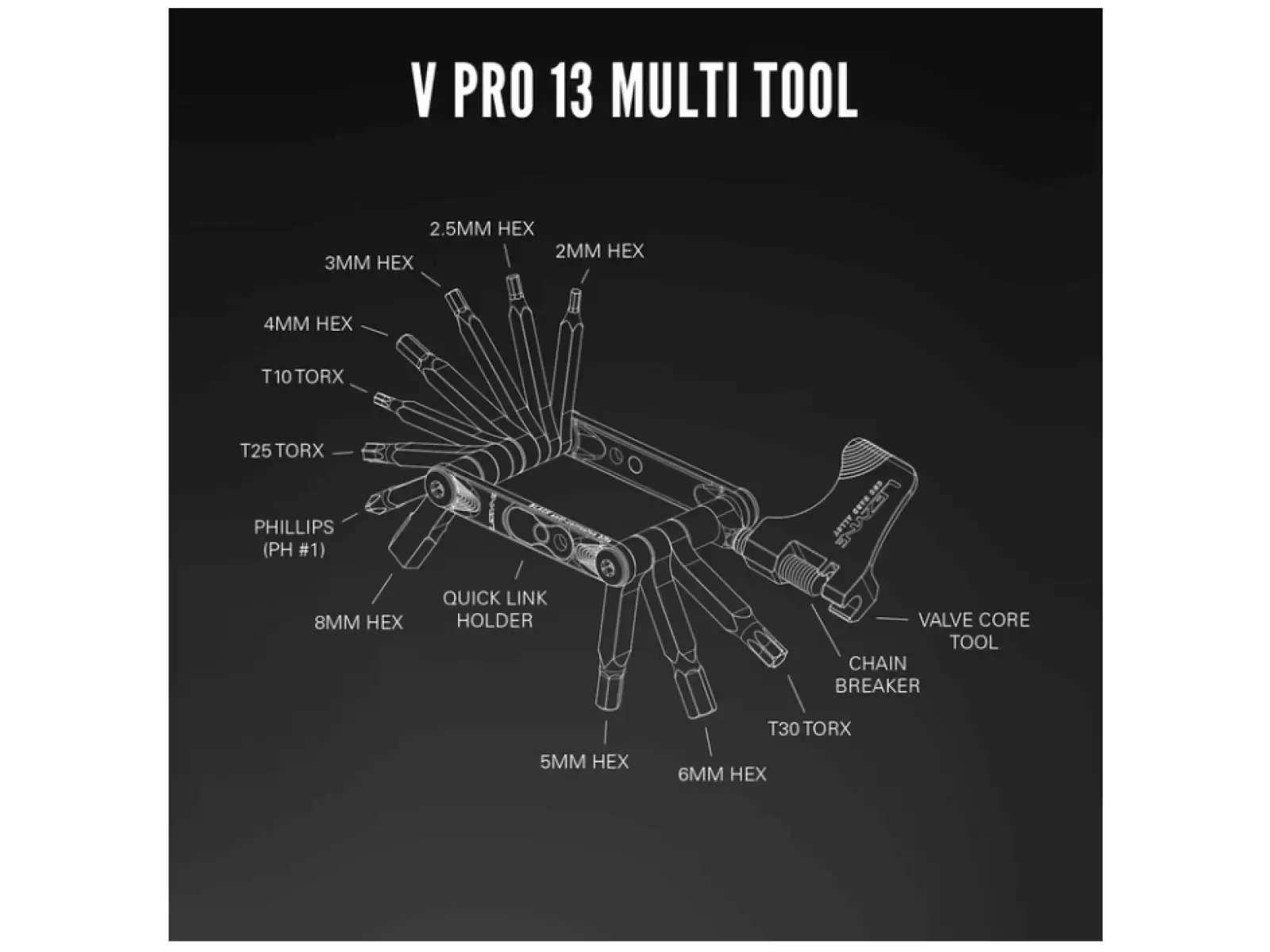 Lezyne V Pro multitool 13 functions black