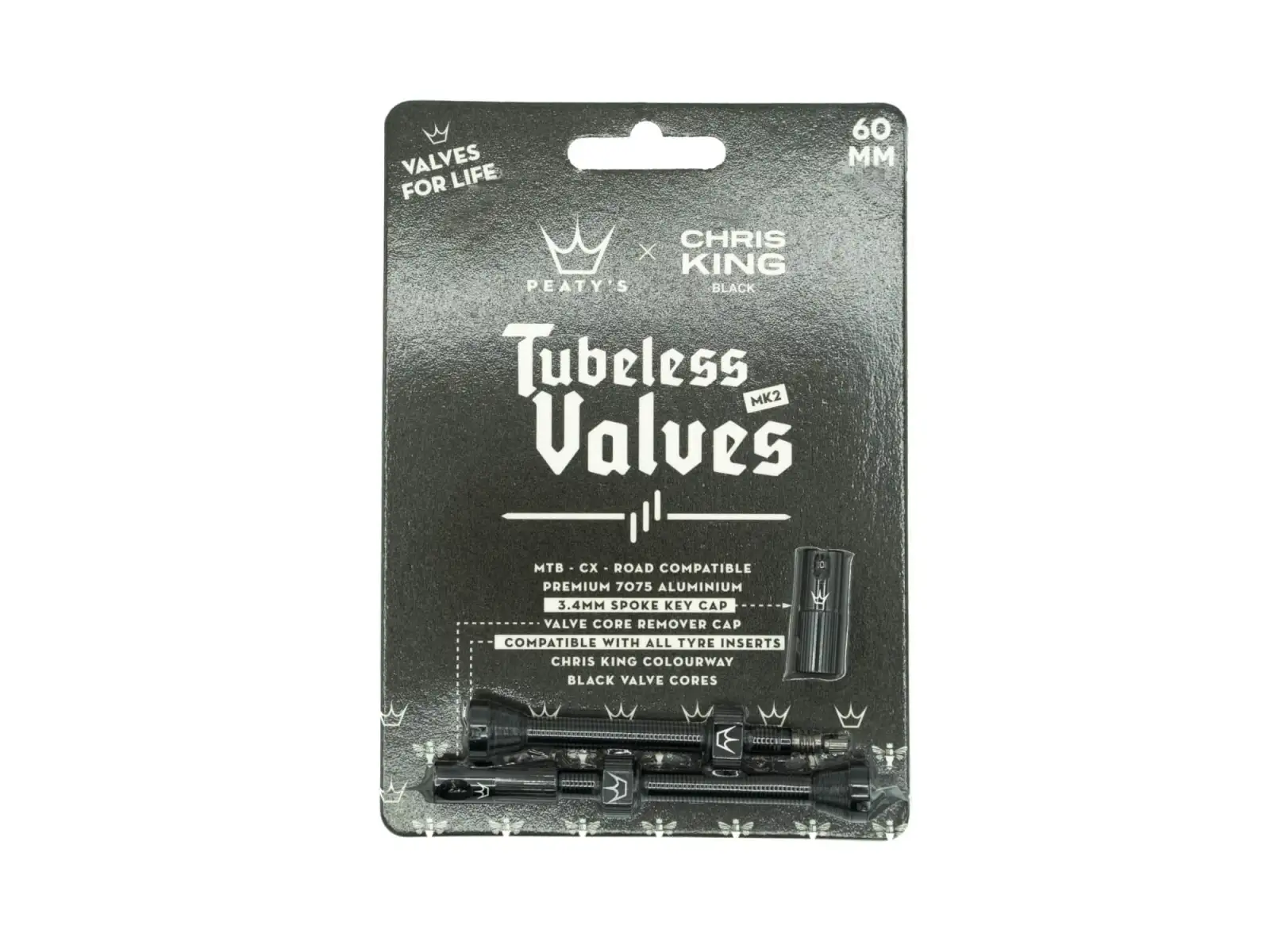 Peatys X Chris King MK2 tubeless valves 60 mm