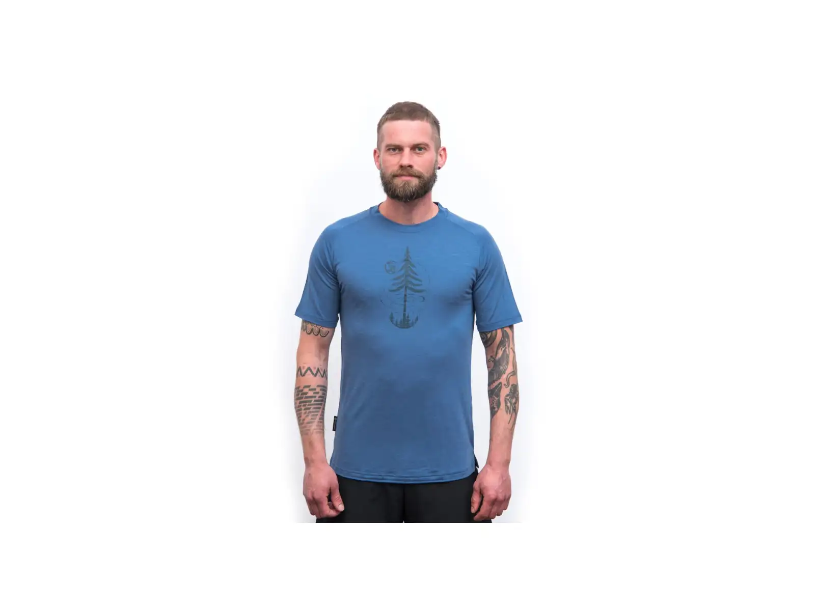 Sensor Merino Air Earth men's t-shirt short sleeve Riviera Blue