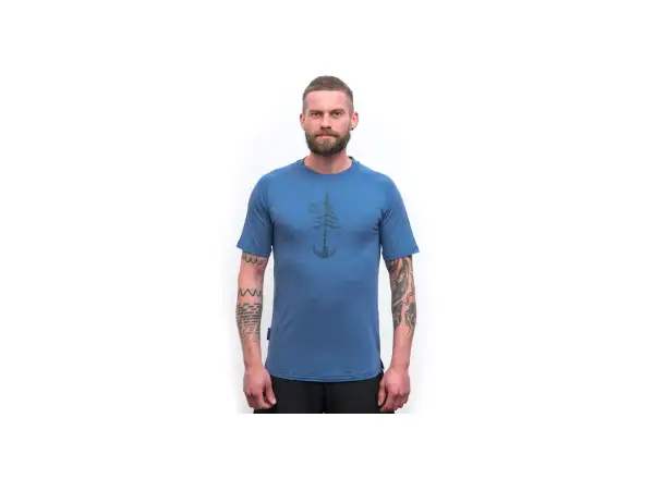 Sensor Merino Air Earth men's t-shirt short sleeve Riviera Blue