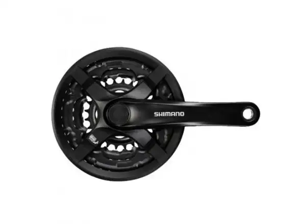 Shimano Tourney FC-TY501 Crankset Square 3x6/7/8 sp. 170 mm 42x34x24 Teeth with Cover Black