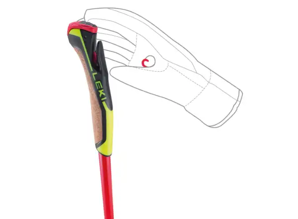 Leki PRC 750 cross-country poles Bright red/Neon yellow/Black
