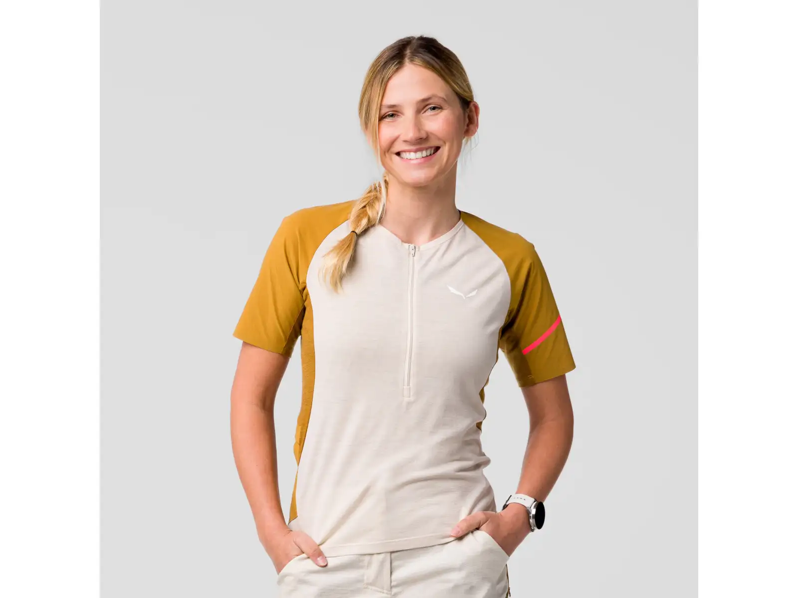 Salewa Vento AM HZT women's jersey short sleeve Oatmeal