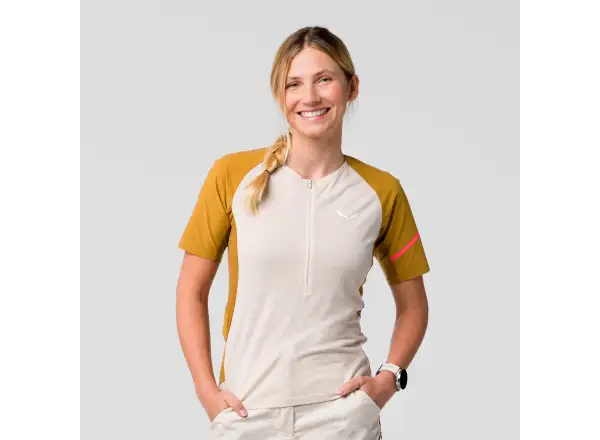 Salewa Vento AM HZT women's jersey short sleeve Oatmeal