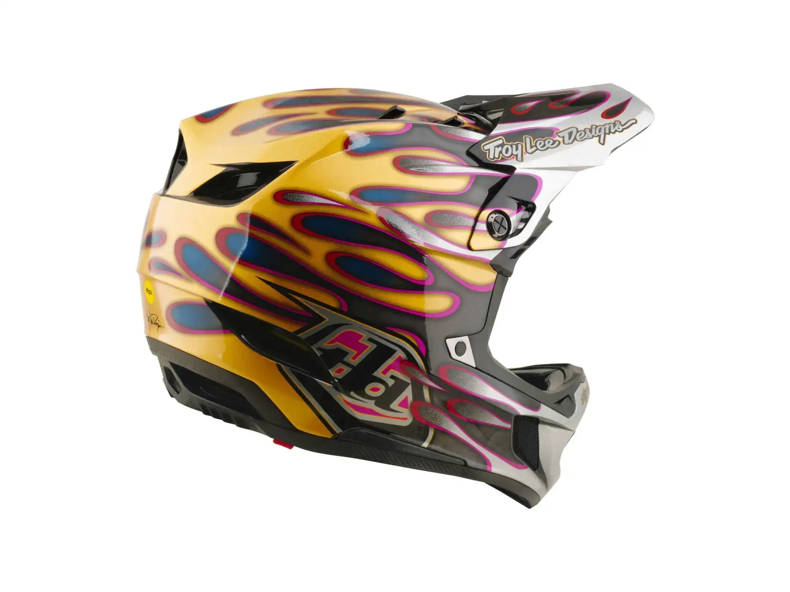 Troy Lee Designs D4 Carbon MIPS helmet Overspray Gold/Black