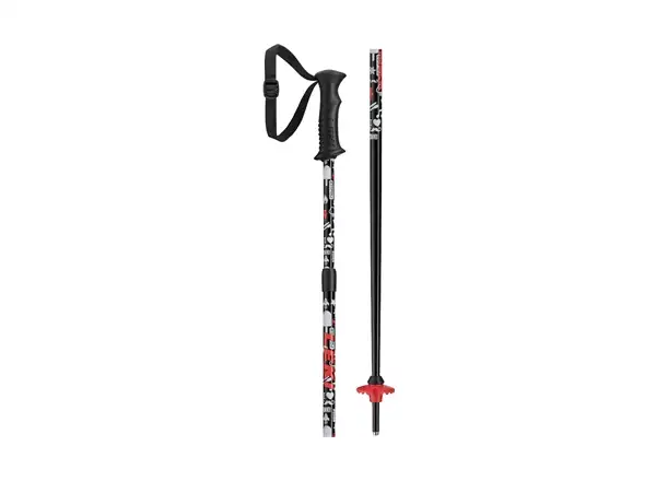Leki Rider Vario ski poles black/white/neon red