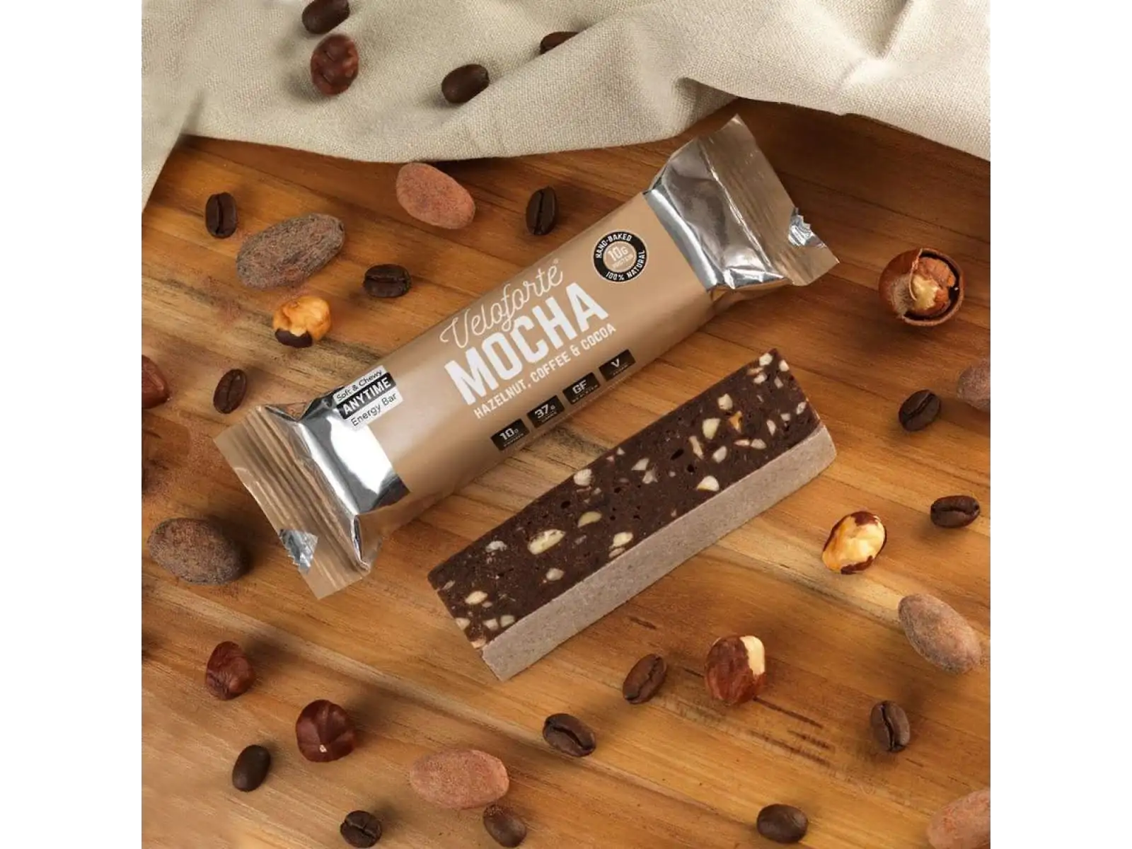 Veloforte Mocha Bar 70 g Hazelnut, Coffee & Cocoa bar