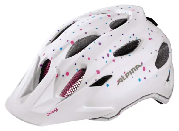Alpina Carapax Jr. children's helmet white polka dots