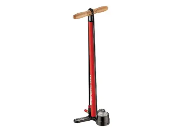 Lezyne Steel Floor Drive workshop pump fire red