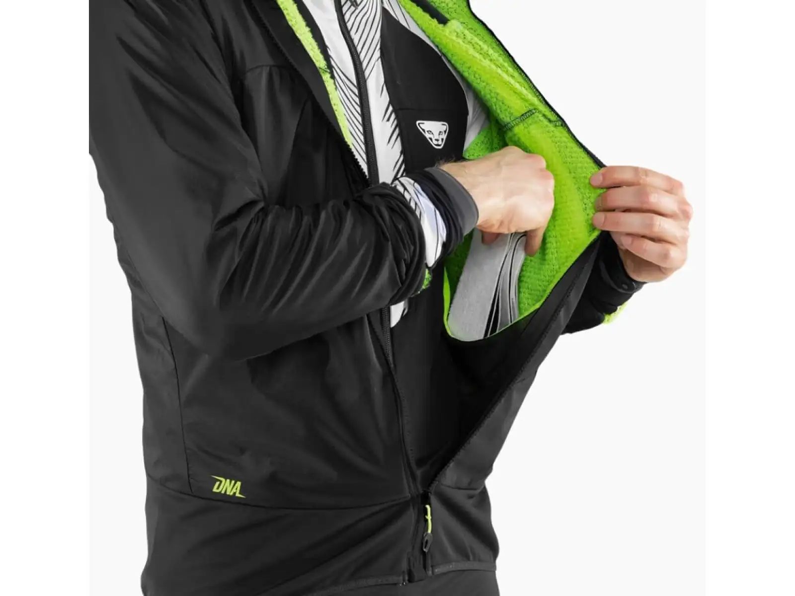 Dynafit DNA Polartec Alpha men's jacket Black Out/Neon Yellow