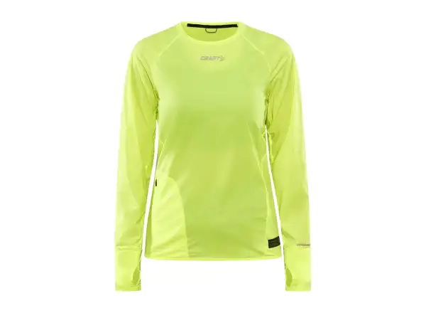 Craft Pro Hypervent Wind women's long sleeve running shirt yellow