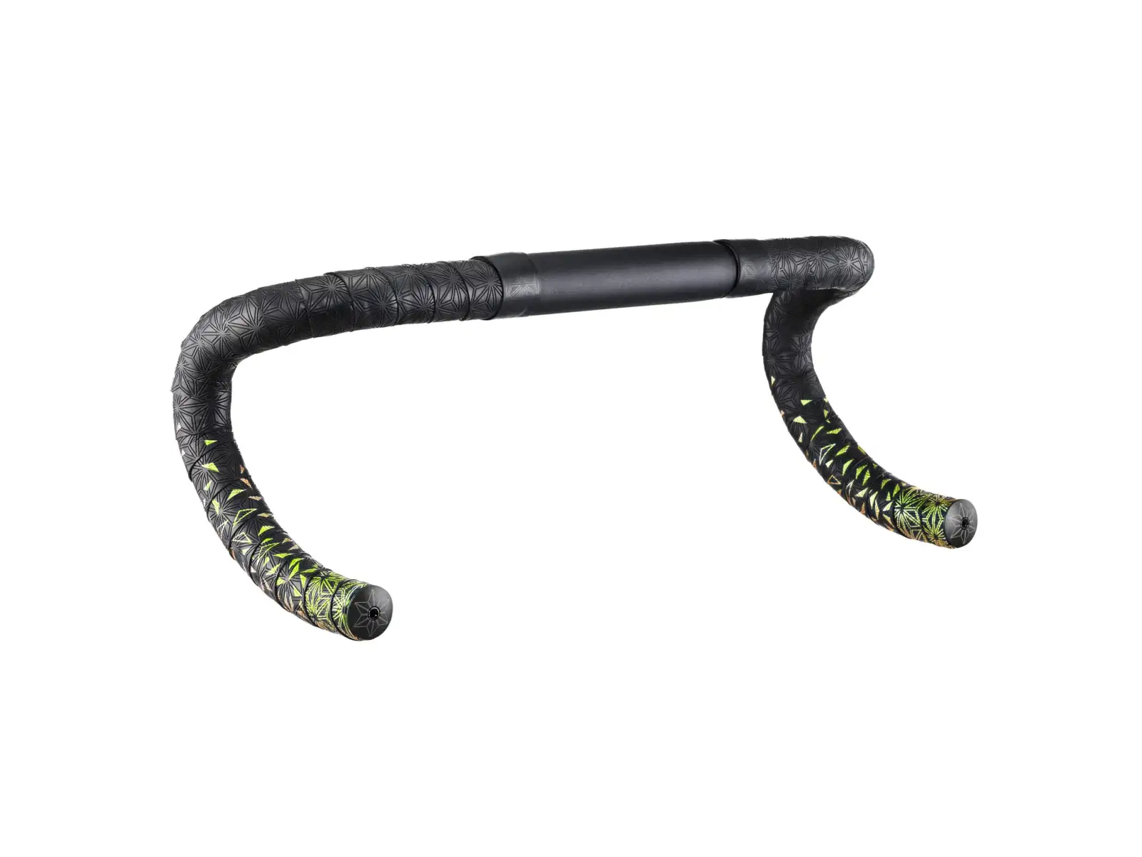 Supacaz Super Sticky Kush Star Fade handlebar tape  Emerald Refractor/Black Star Plugz