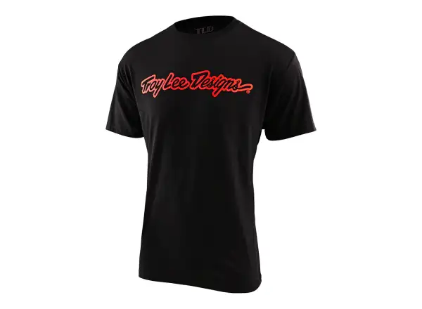 Troy Lee Designs Signature men's T-shirt short sleeve Black/Glo Red