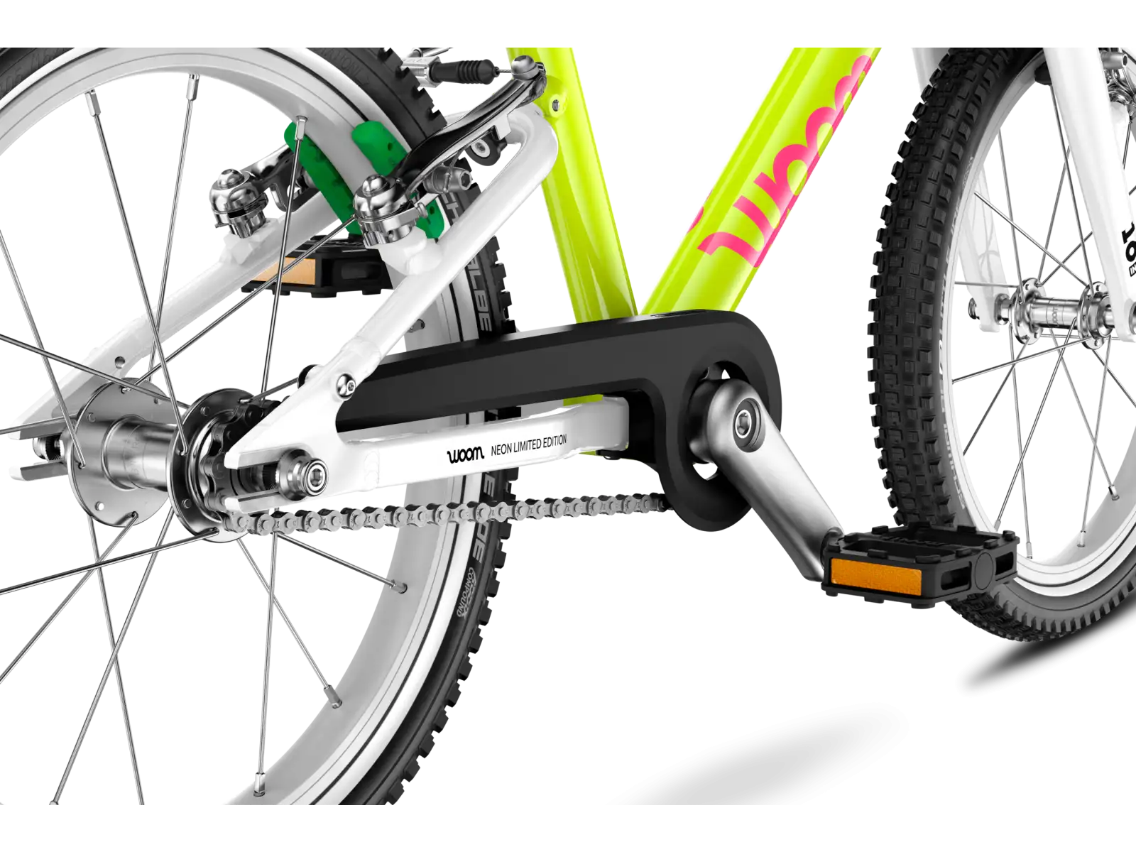 Woom GO 3 kids bike neon lime