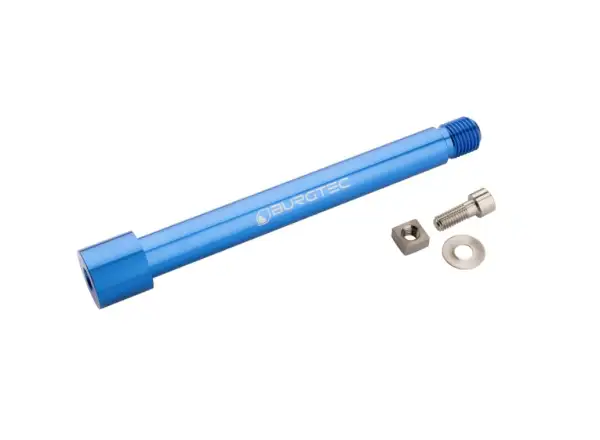 Burgtec front thru axle 15x110 mm Boost Kabolt blue