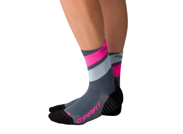 Dynafit Ultra Mid running socks Cinder/Pink Glo