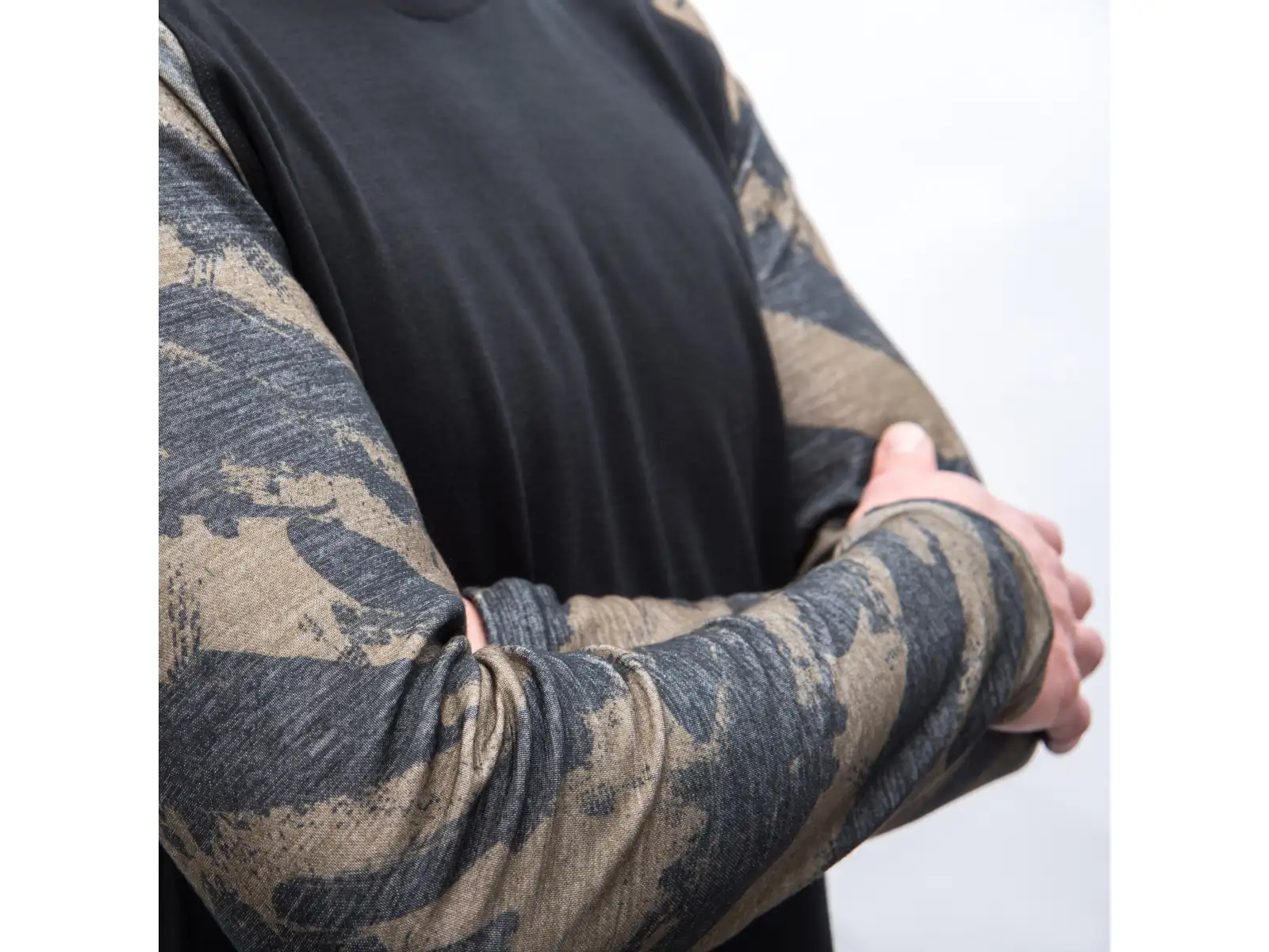 Sensor Merino Blend Impress men's long sleeve shirt black/brush