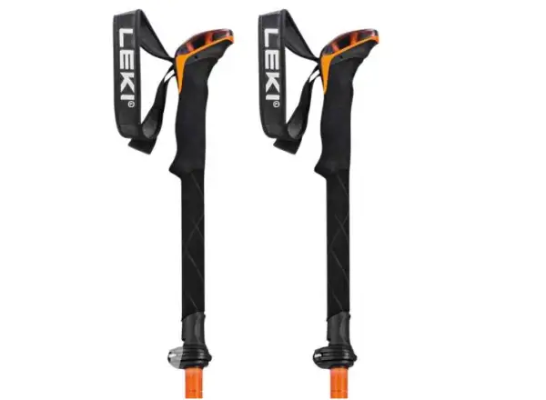 Leki Sherpa FX Carbon Strong folding trekking poles Orange/Denim blue