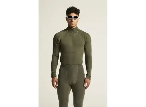 Craft ADV Wool Merino men's long sleeve zip tee green