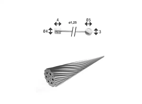 XLC shift cable 1.25/2250 mm 2x nipple 4x4 mm