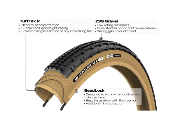 Panaracer GravelKing SK R 28" Gravel Tire Kevlar Black/Amber