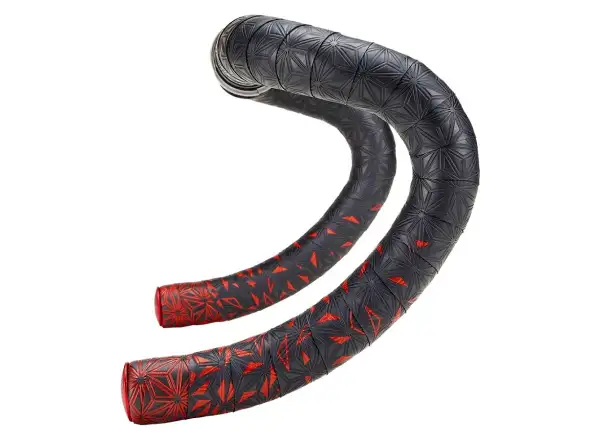 Supacaz Super Sticky Kush Star Fade handlebar tape Red Star Fade/Red plugs