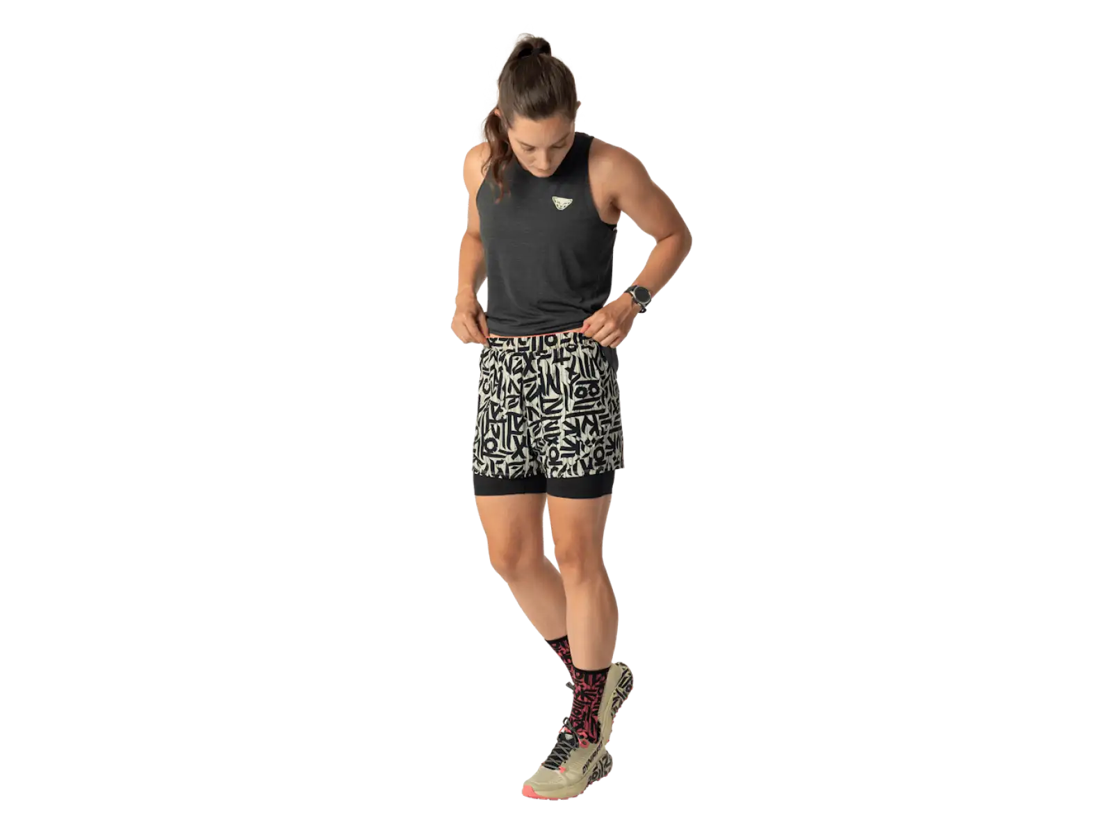Dynafit Trail 2in1 women's running shorts Overcast