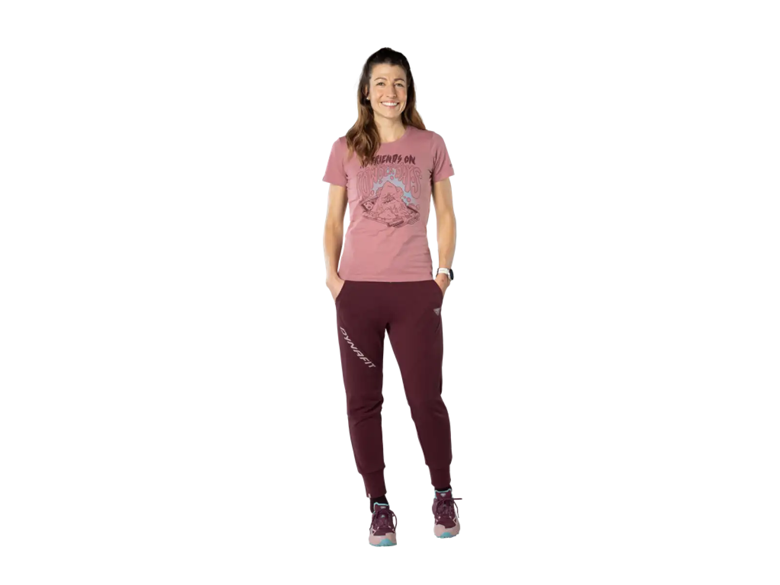 Dynafit 24/7 Artist Series Cotton women's T-shirt Mokarosa/No friends