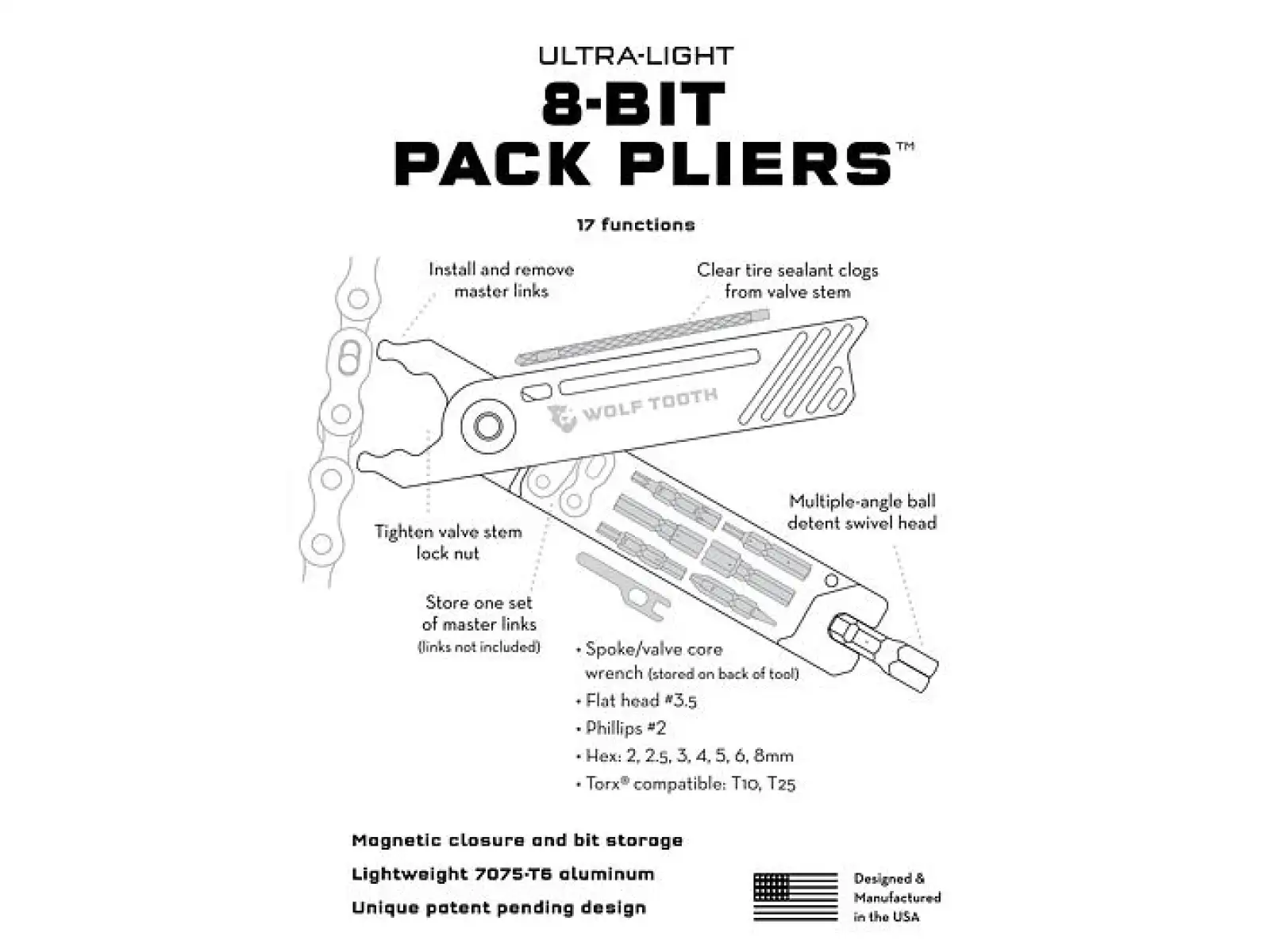 Wolf Tooth pliers and multitool 17 functions Black