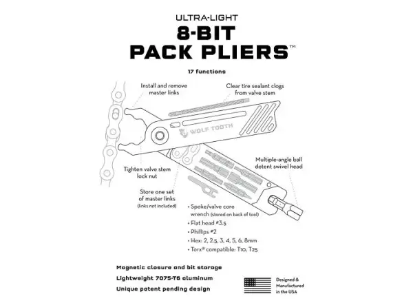 Wolf Tooth pliers and multitool 17 functions Black