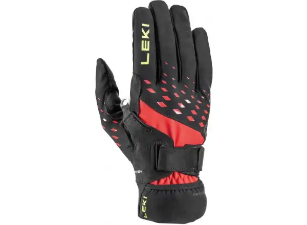 Leki Ultra Trail Storm Shark running gloves Black/Red/Neon Yellow