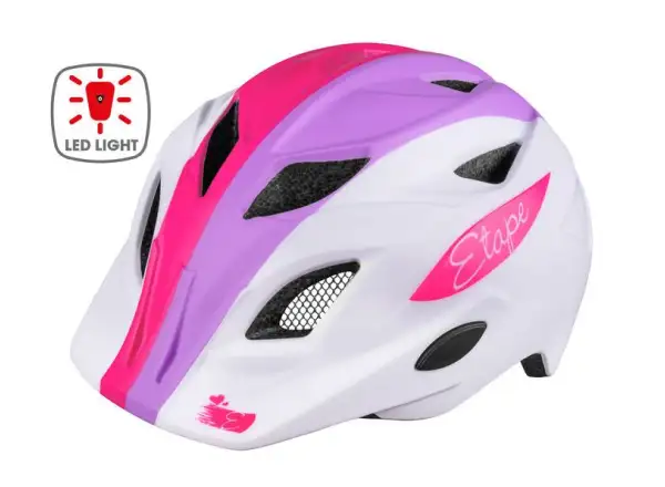 Etape Pluto Light children's cycling helmet white/lilac matte