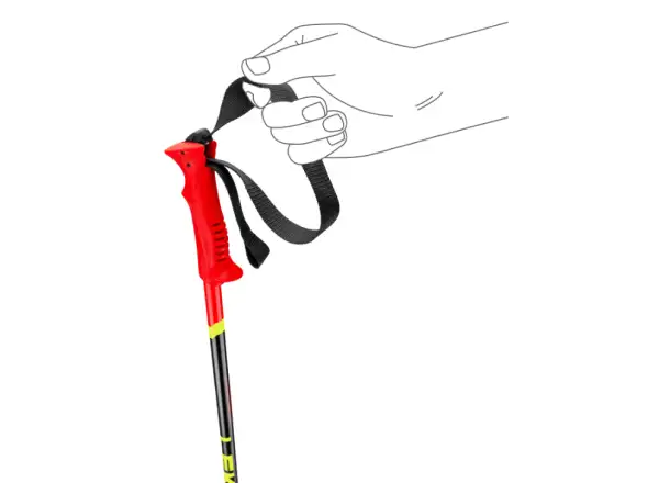 Leki Racing Kids children's downhill poles Bright Red/Black/Neon Yellow