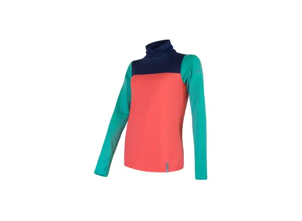 Sensor Coolmax Thermo women's sweatshirt coral/teal/dark blue