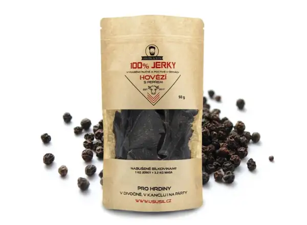 Usušil & syn 100% JERKY Beef with Pepper 50 g