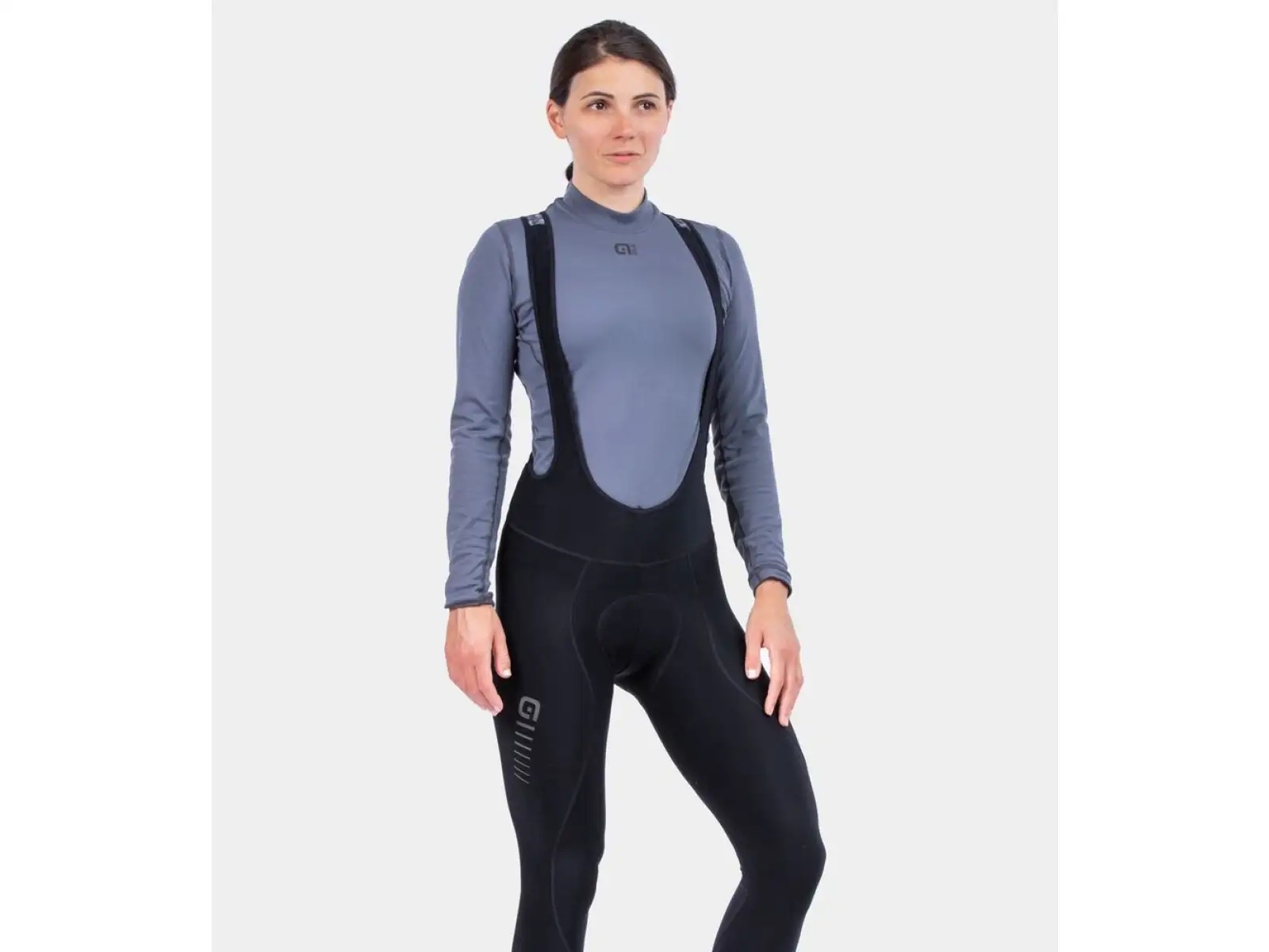 Alé Solid Essential women's winter bib tights Black