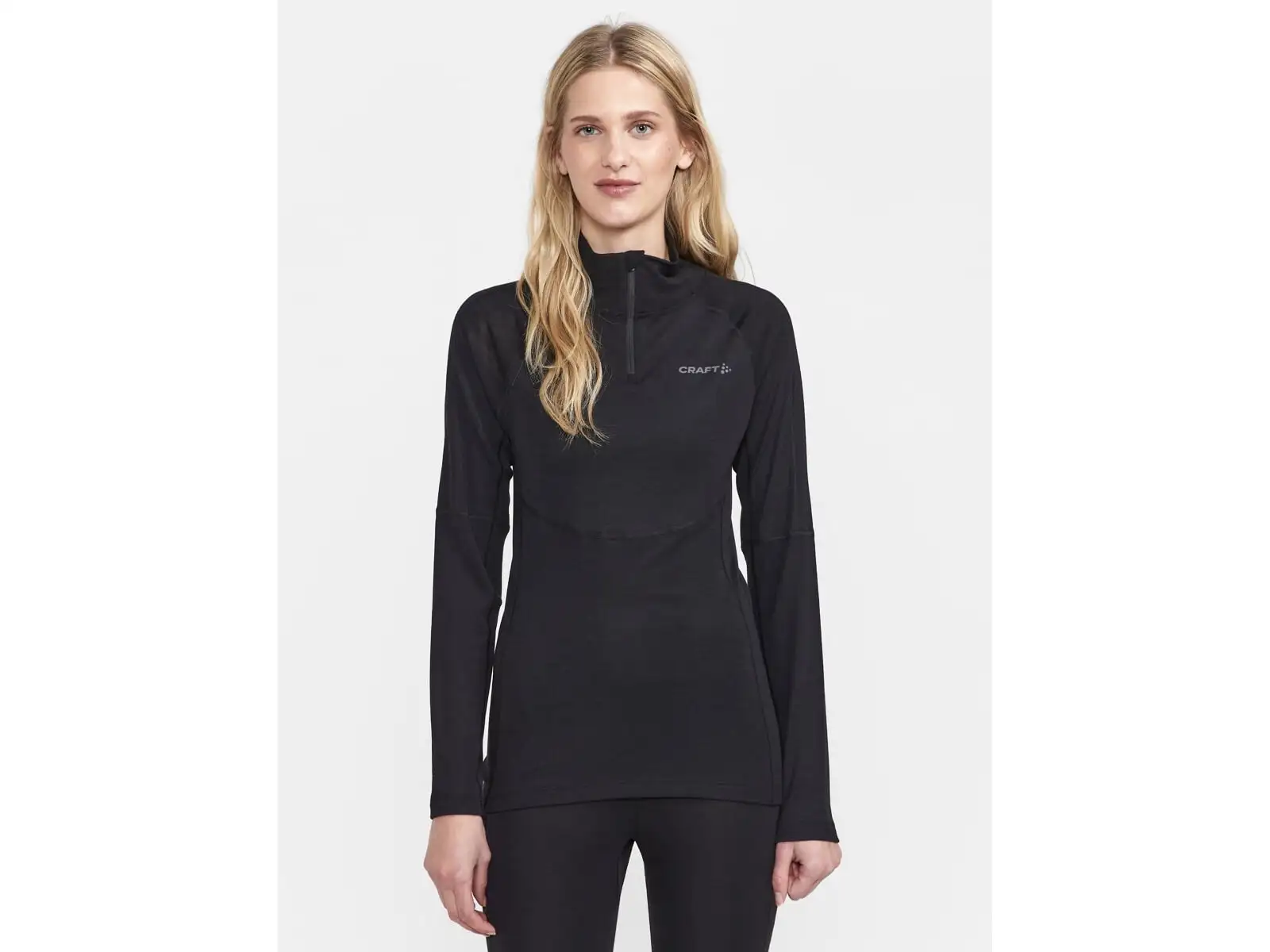 Craft ADV Wool Merino women's long sleeve zip tee black