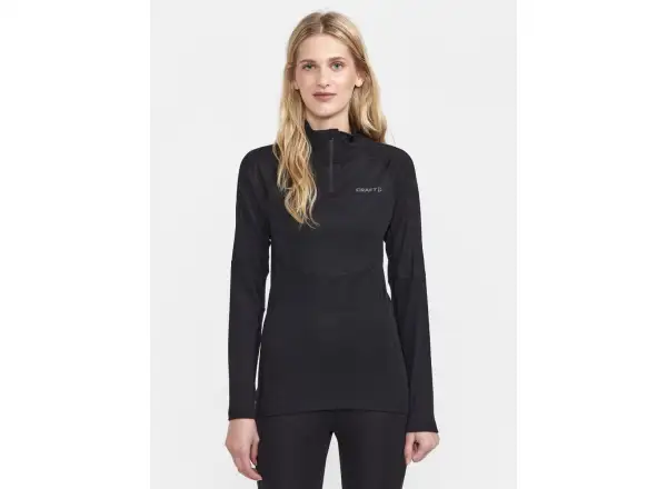 Craft ADV Wool Merino women's long sleeve zip tee black