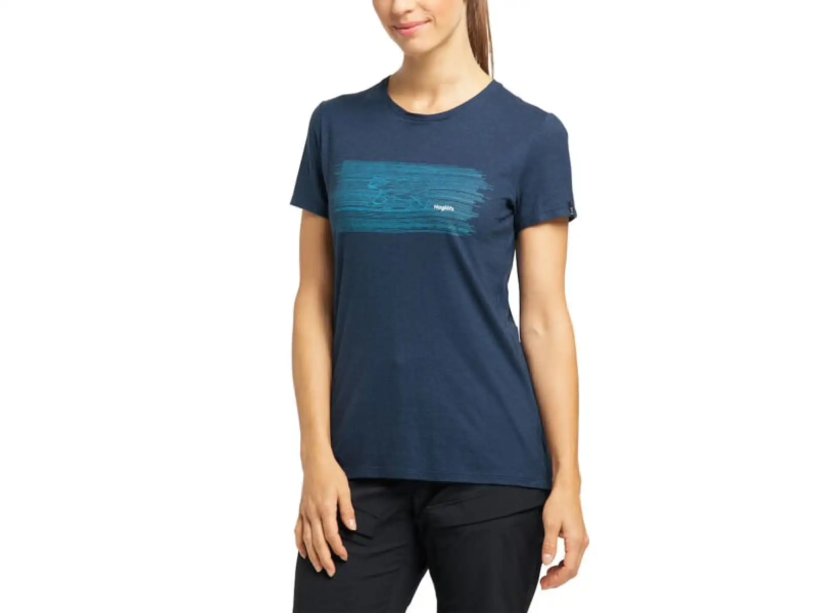 Haglöfs Trad Print W women's t-shirt short sleeve blue