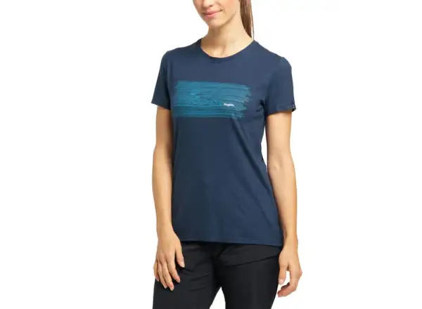 Haglöfs Trad Print W women's t-shirt short sleeve blue