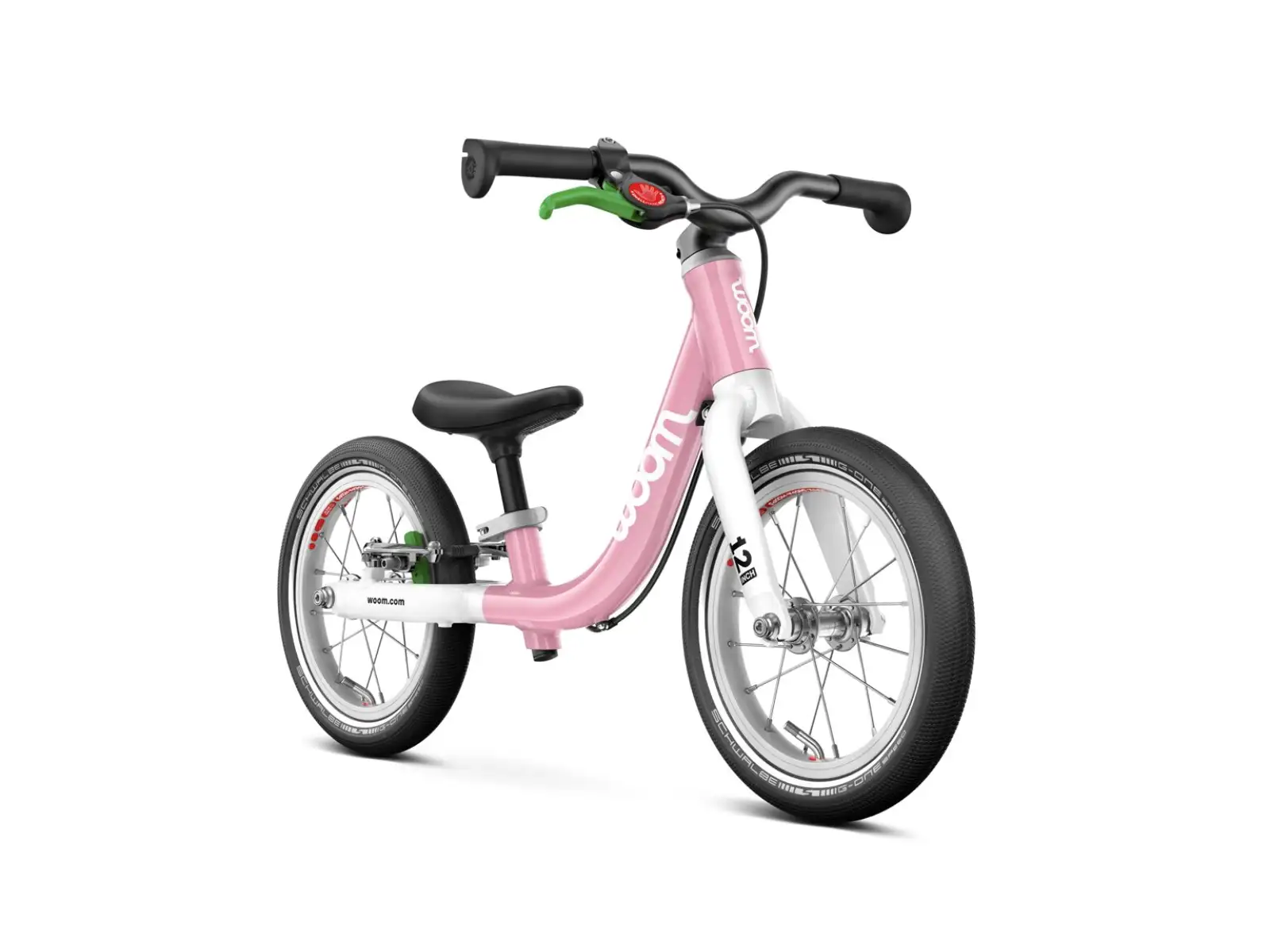 Woom GO 1 kids balance bike 12" Powder Pink