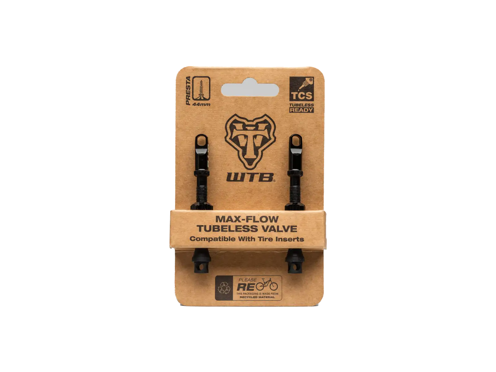 WTB TCS AL Max-Flow Presta Valve tubeless valves 65mm black 2 pcs